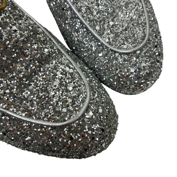 Gucci Silver Glitter Princeton Horsebit Slide Mule Loafers 5.5 - Picture 6 of 13